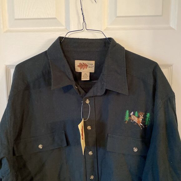 Field N’ Forest Men’s Big 3XL Green Button Up Buck Embroidered Shirt NWT - Picture 3 of 11